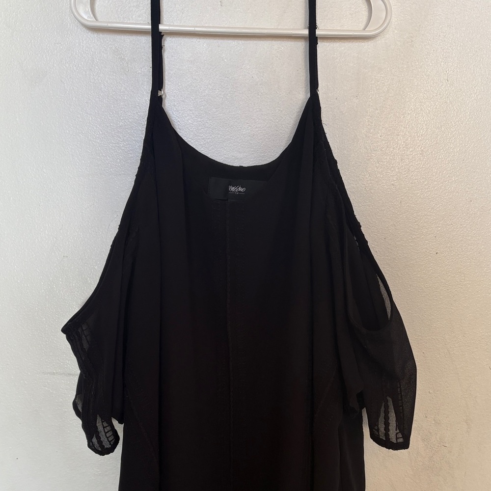 Black Cold Shoulder Top